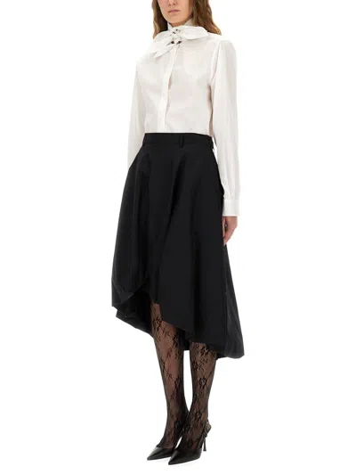 Moschino Cotton Poplin Jacquard Shirt In White