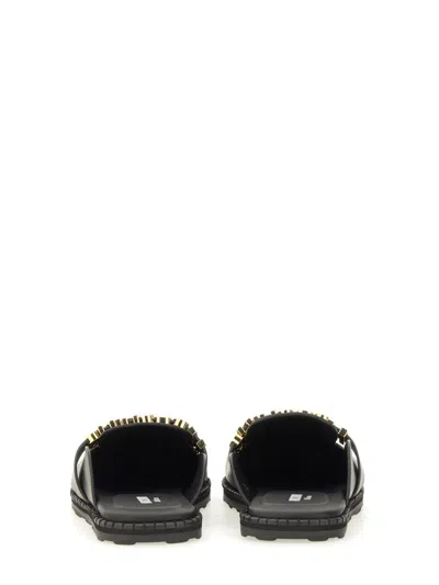 Moschino Couture Sabot With Logo Lettering In Black