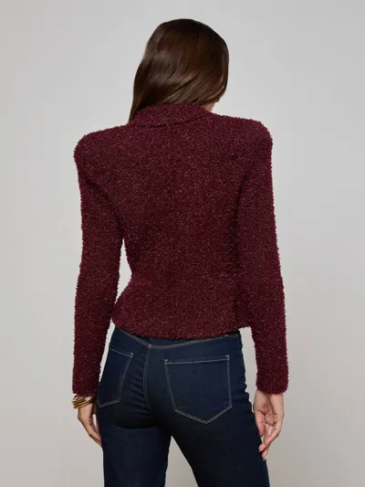 L'agence Bethany Tapered Knit Blazer In Brown