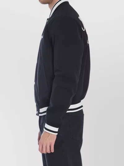 Off-white Off White Men `script Cotgab Souvenir` Varsity Jacket In Black
