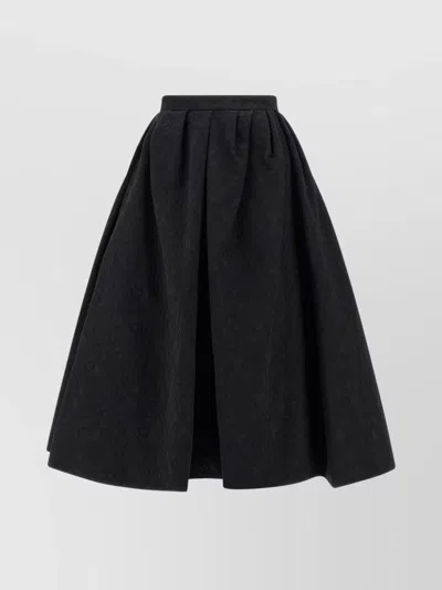 Carolina Herrera High-waisted A-line Textured Pleated Skirt In Black