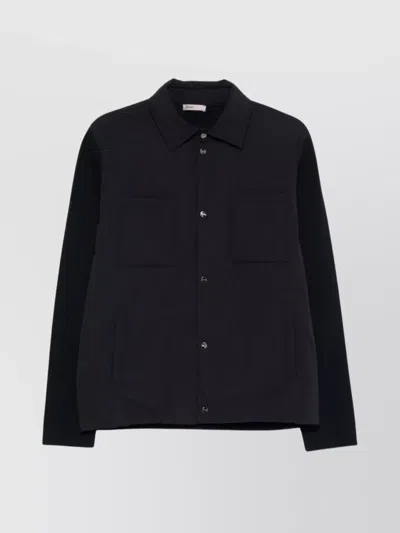 Herno Tailored Jacket With Chest Pockets And Long Sleeves In Blue