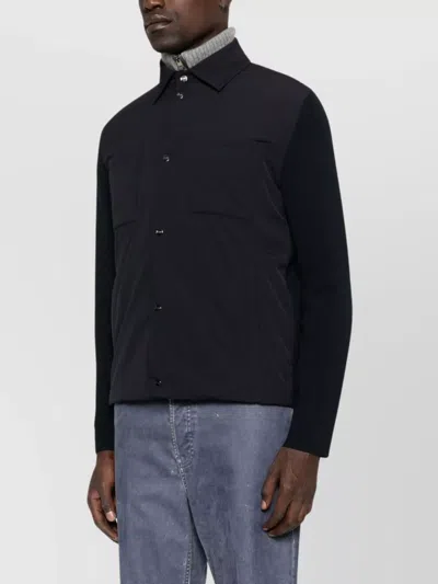 Herno Tailored Jacket With Chest Pockets And Long Sleeves In Blue