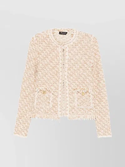 Fabiana Filippi Bicolor Tweed Boucle Jacket In Neutral