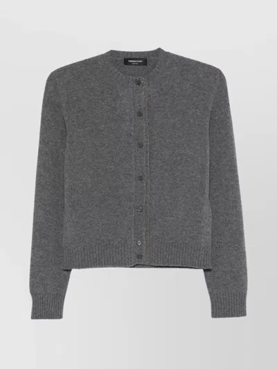 Fabiana Filippi Soft Wool Blend Long Sleeve Jacket In Gray