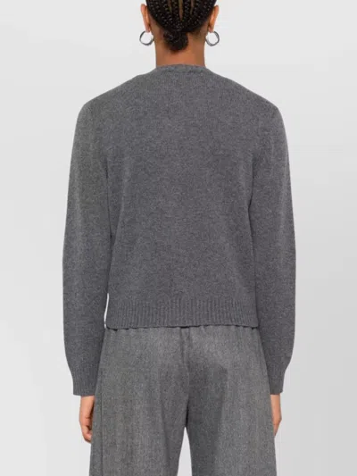 Fabiana Filippi Soft Wool Blend Long Sleeve Jacket In Gray