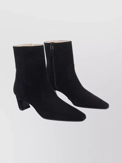 Stuart Weitzman Suede Ankle Model Block Heel Boots