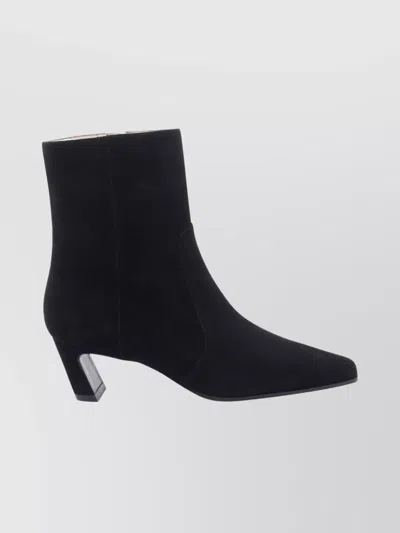 Stuart Weitzman Suede Ankle Model Block Heel Boots