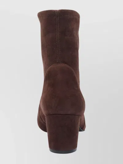 Stuart Weitzman Sleek 60 Sock Bootie In Walnut In Brown