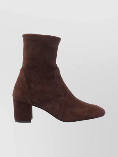 Stuart Weitzman Sleek 60 Sock Bootie In Walnut In Brown
