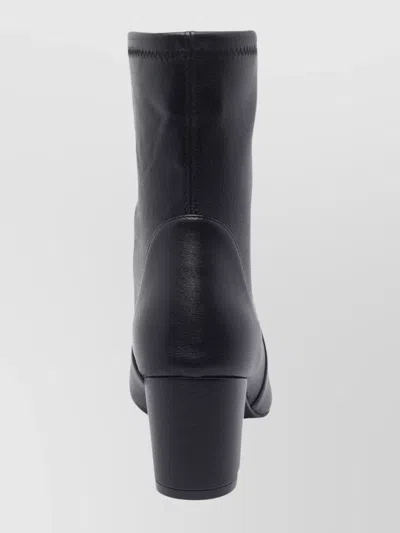Stuart Weitzman Yuliana 60 Womens Leather Pull On Mid-calf Boots In Black Leather