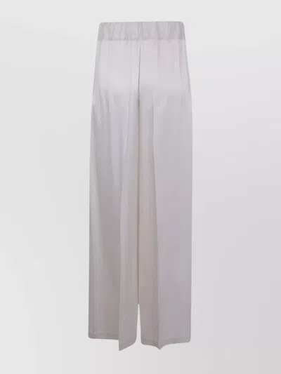Semicouture Jhonny Wide Leg Trousers Side Pockets In White