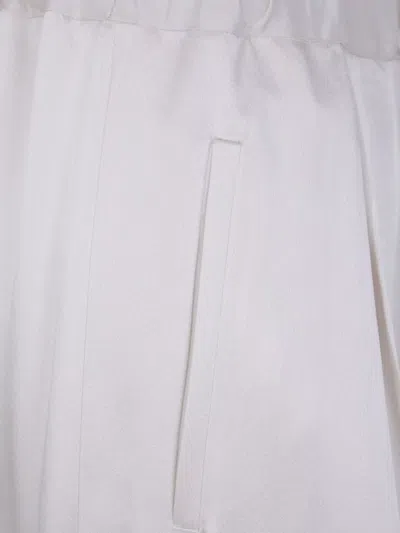 Semicouture Jhonny Wide Leg Trousers Side Pockets In White