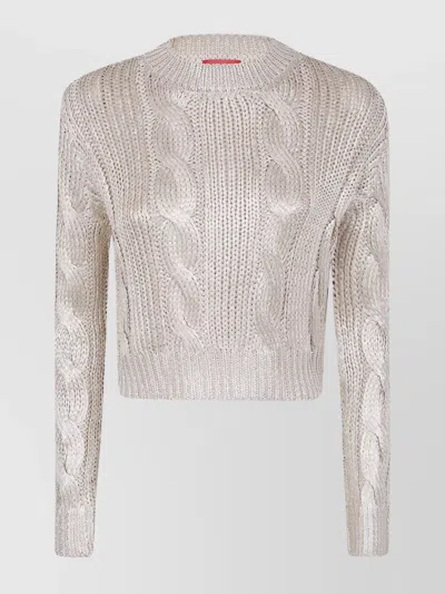 Diesel Knit Sweater With Round Neck And Long Sleeves In Neutral