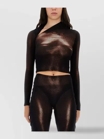 Jean Paul Gaultier "body Dust" Print Top In Brown