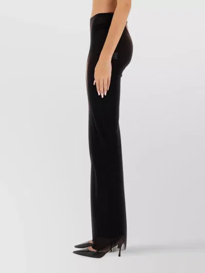 Jean Paul Gaultier High Waist Sheer Trousers With Metallic Finish In Brown