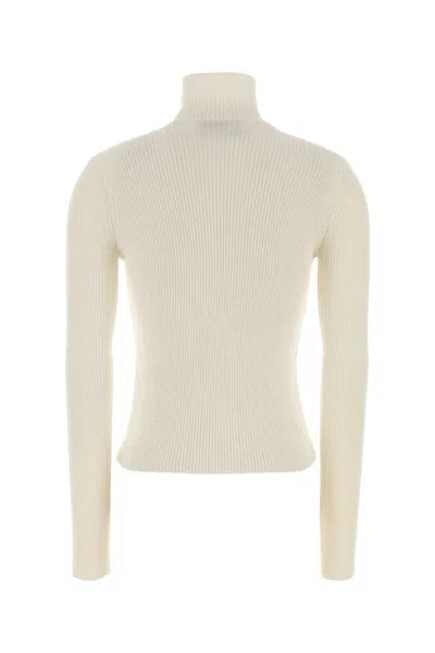 Blumarine Ivory Wool Blend Sweater In White