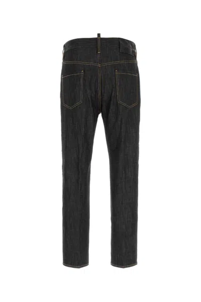 Dsquared2 Belted Contrast Stitched Five-pocket Trousers In Black