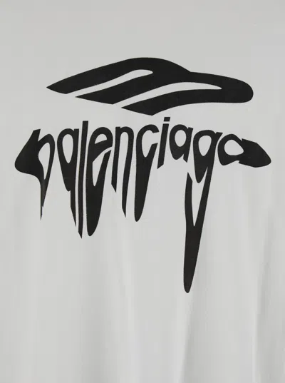 Balenciaga Grey 3b Liquefied Oversized T-shirt In White