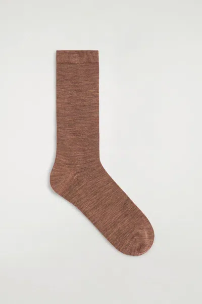 Cos Wool Socks In Brown