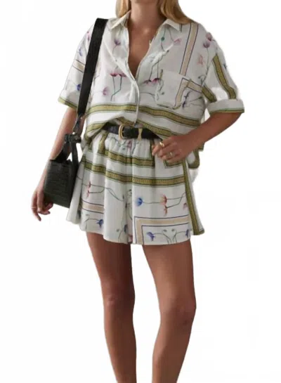 Sancia Edin With Floaty Hem Shorts In Amapola In Multi