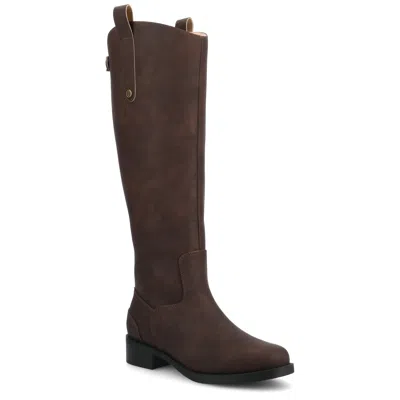 Journee Collection Journee Women's Gema Medium And Wide Width Knee High Riding Boots In Brown