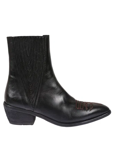 Fauzian Jeunesse Ankle Boots With Intricate Pleating And Pointed Toe In Black