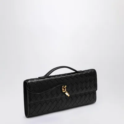 Bottega Veneta Women Andiamo Clutch With Black Handle In Black