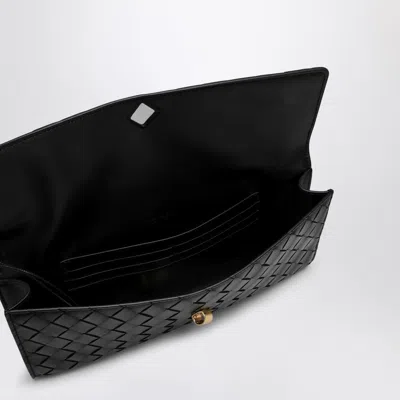 Bottega Veneta Women Andiamo Clutch With Black Handle In Black