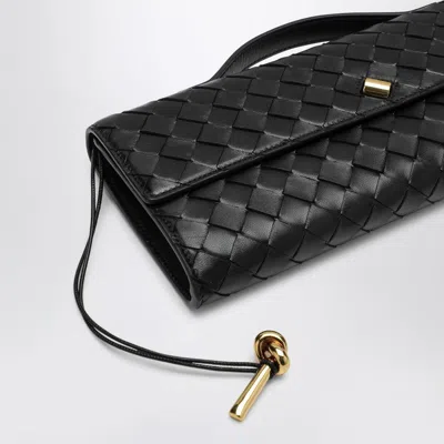 Bottega Veneta Women Andiamo Clutch With Black Handle In Black