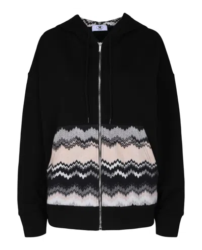 M Missoni Zigzag Drop-sleeve Zip-up Hoodie In Multi