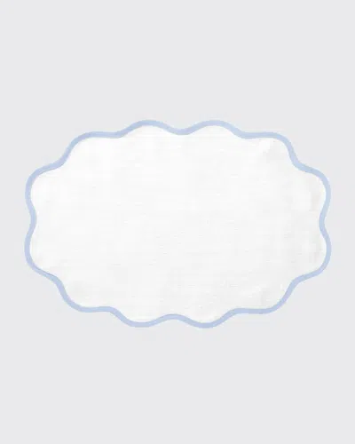 Matouk Casual Couture Scallop Placemats, Set Of 4 In Blue