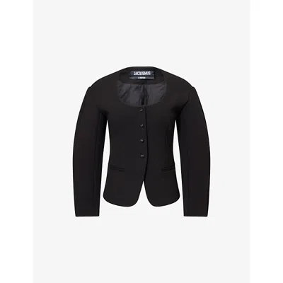 Jacquemus Button-fastening Balloon-sleeve Jacket In Black