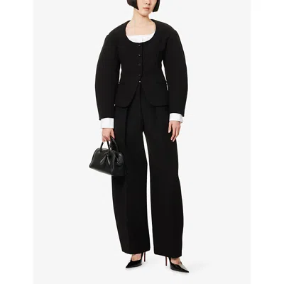 Jacquemus Button-fastening Balloon-sleeve Jacket In Black