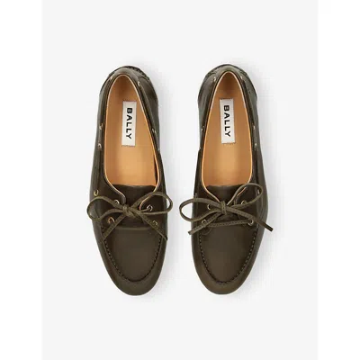Bally Pathy Glossed Leather Loafers In Brown