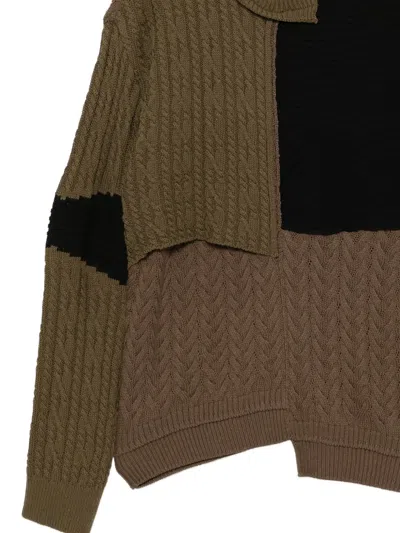 Andersson Bell Patchwork Asymmetric Jumper In Brown