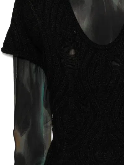 Andersson Bell Layered Pattern Top Set In Black