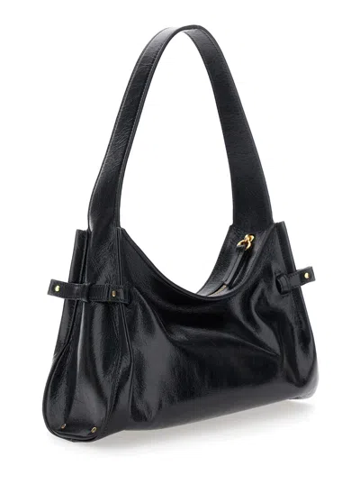 Chloé Logo Charm Hobo Bag In Shiny Leather In Multi