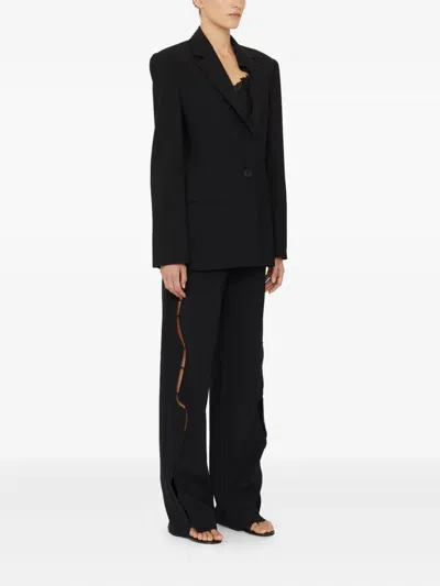 Christopher Esber Padded-shoulder Single-button Blazer In Blue