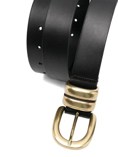 By Malene Birger Buckle Leather Belt In Black