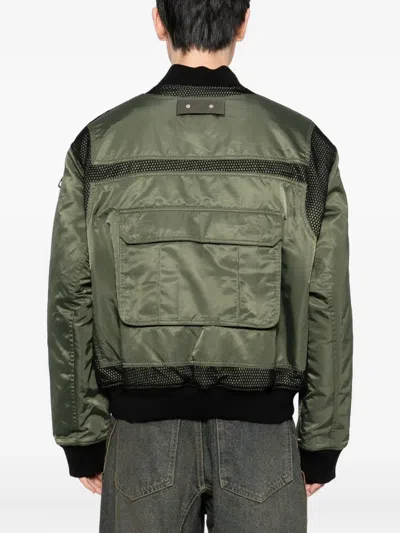 Andersson Bell Khaki Flight Layered Washed Bomber Jacket In Green