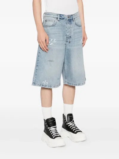 Ksubi Maxx Painter Denim Shorts In Blue