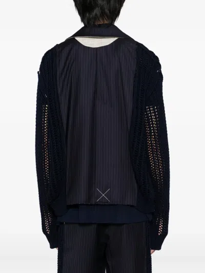 Sonia Carrasco Distressed Wool Blazer In Blue