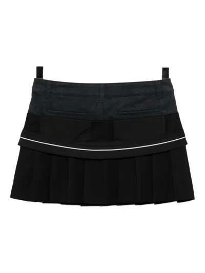Andersson Bell Black Inside Out Pleats Miniskirt In Black