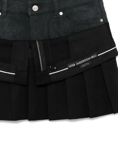 Andersson Bell Black Inside Out Pleats Miniskirt In Black
