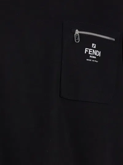 Fendi Black Cotton Jersey Oversized T-shirt