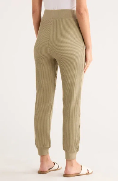 The Range Stretch Cotton Waffle Knit Joggers In Brown