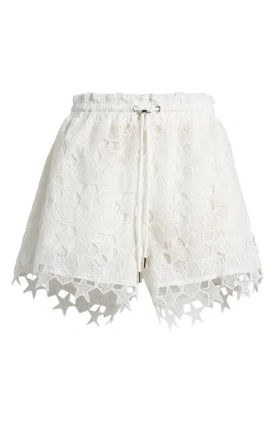 7 For All Mankind Lace Drawstring Waist Shorts In White