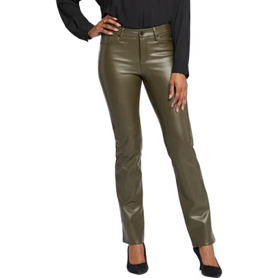 Nydj Marilyn Faux Leather Straight Leg Pants In Green