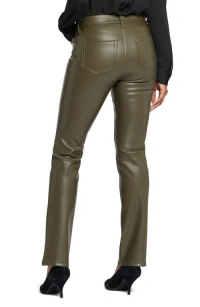 Nydj Marilyn Faux Leather Straight Leg Pants In Green